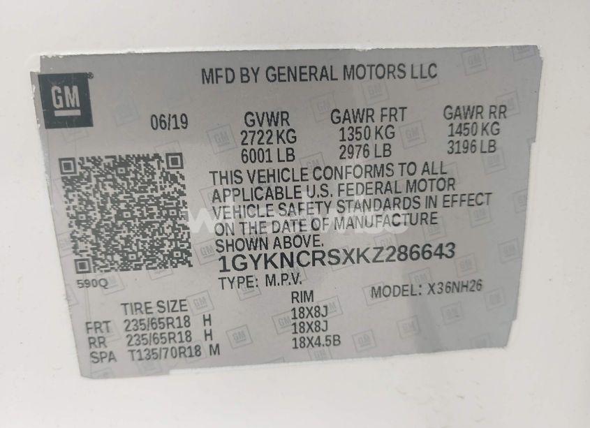 Photo 9 of 2019 Cadillac Xt5 LUXURY (VIN 1GYKNCRSXKZ286643)