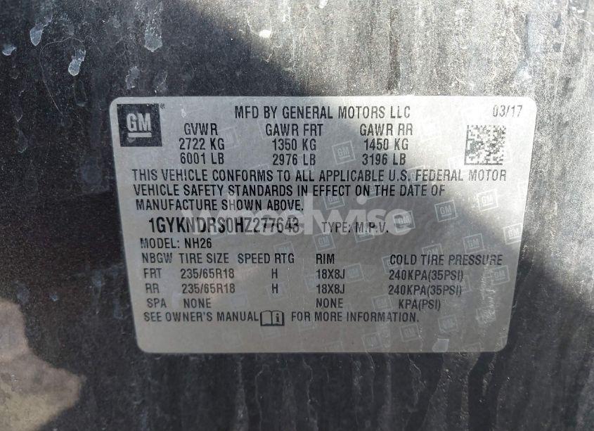 Photo 9 of 2017 Cadillac Xt5 LUXURY (VIN 1GYKNDRS0HZ277643)