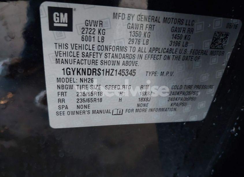 Photo 9 of 2017 Cadillac Xt5 LUXURY (VIN 1GYKNDRS1HZ145345)