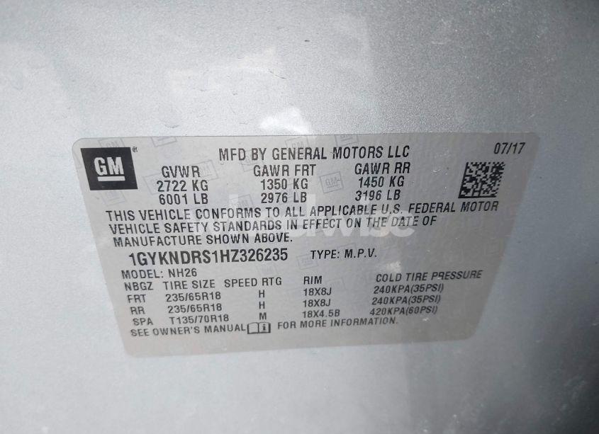 Photo 9 of 2017 Cadillac Xt5 LUXURY (VIN 1GYKNDRS1HZ326235)