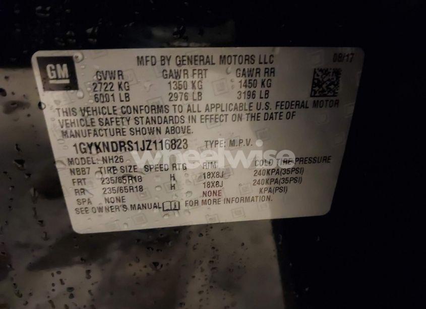 Photo 9 of 2018 Cadillac Xt5 LUXURY (VIN 1GYKNDRS1JZ116823)