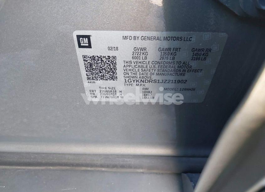 Photo 9 of 2018 Cadillac Xt5 LUXURY (VIN 1GYKNDRS1JZ211902)