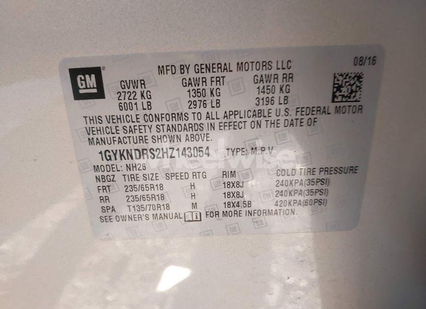 Photo 9 of 2017 Cadillac Xt5 LUXURY (VIN 1GYKNDRS2HZ143054)