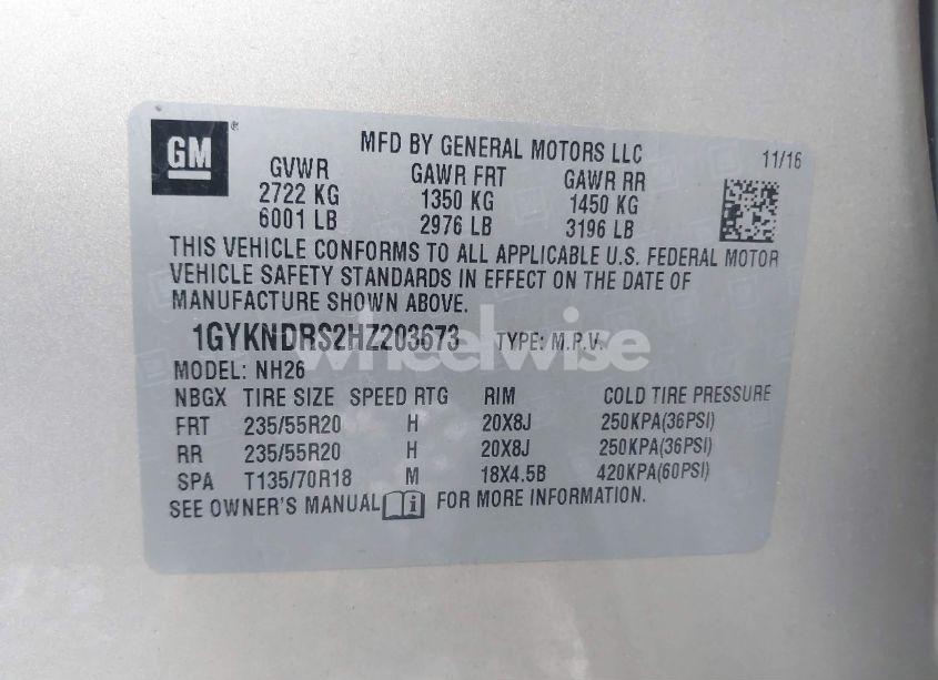 Photo 9 of 2017 Cadillac Xt5 LUXURY (VIN 1GYKNDRS2HZ203673)