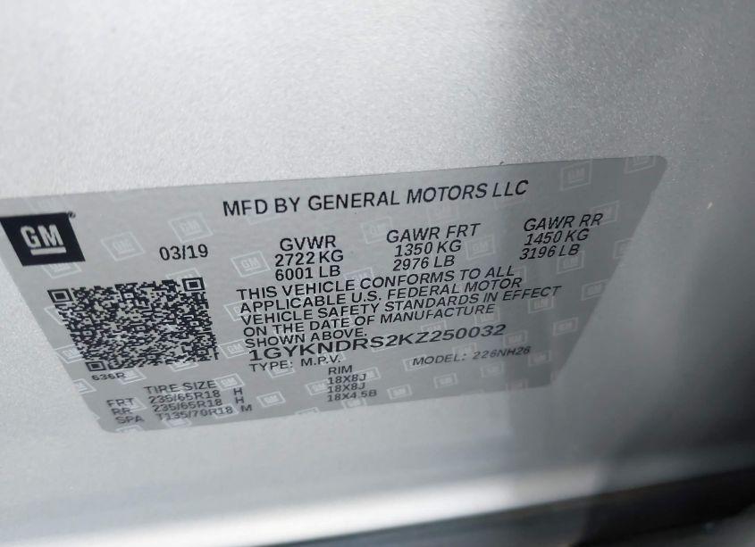 Photo 9 of 2019 Cadillac Xt5 LUXURY (VIN 1GYKNDRS2KZ250032)