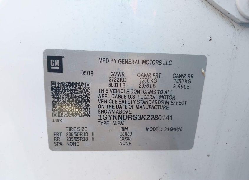 Photo 9 of 2019 Cadillac Xt5 LUXURY (VIN 1GYKNDRS3KZ280141)