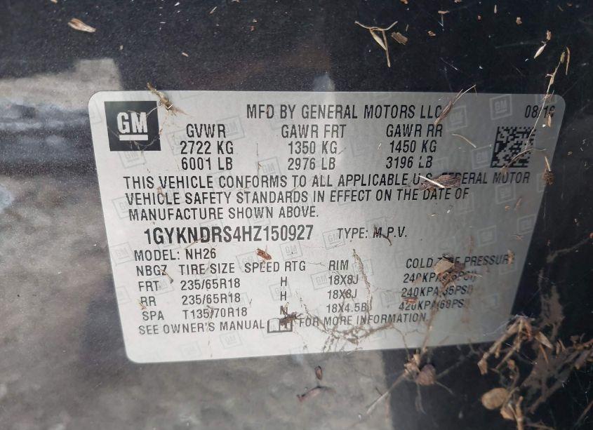 Photo 9 of 2017 Cadillac Xt5 LUXURY (VIN 1GYKNDRS4HZ150927)