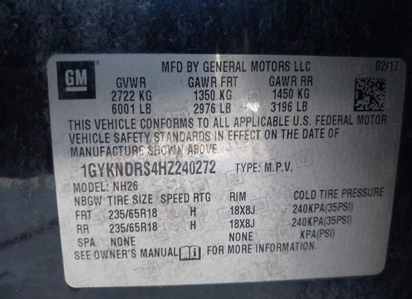 Photo 9 of 2017 Cadillac Xt5 LUXURY (VIN 1GYKNDRS4HZ240272)