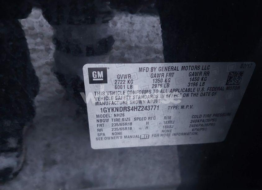 Photo 9 of 2017 Cadillac Xt5 LUXURY (VIN 1GYKNDRS4HZ243771)