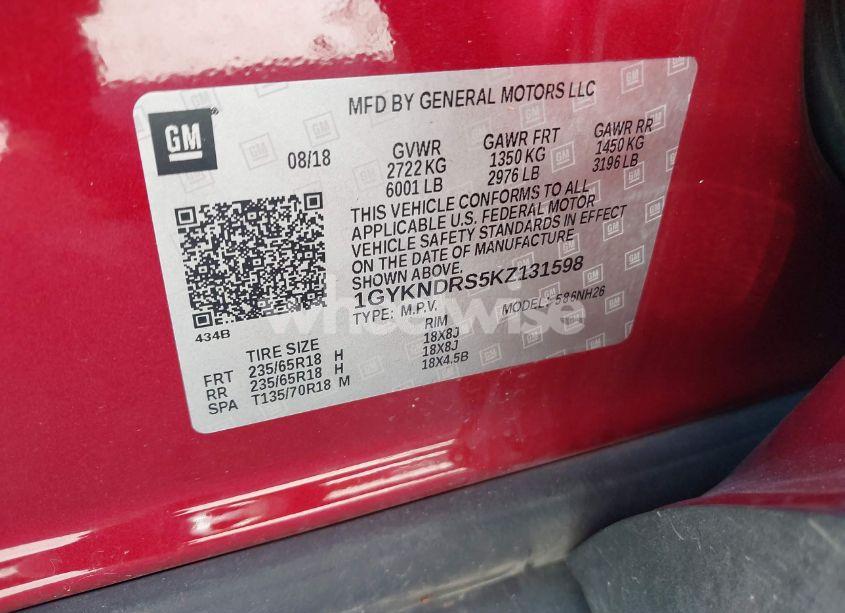 Photo 9 of 2019 Cadillac Xt5 LUXURY (VIN 1GYKNDRS5KZ131598)