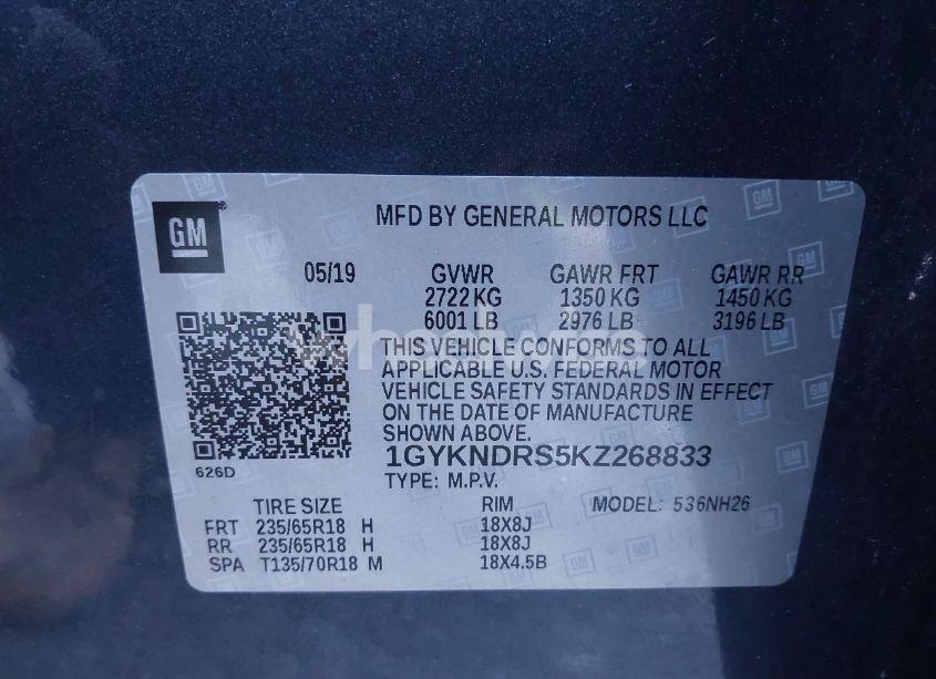 Photo 9 of 2019 Cadillac Xt5 LUXURY (VIN 1GYKNDRS5KZ268833)