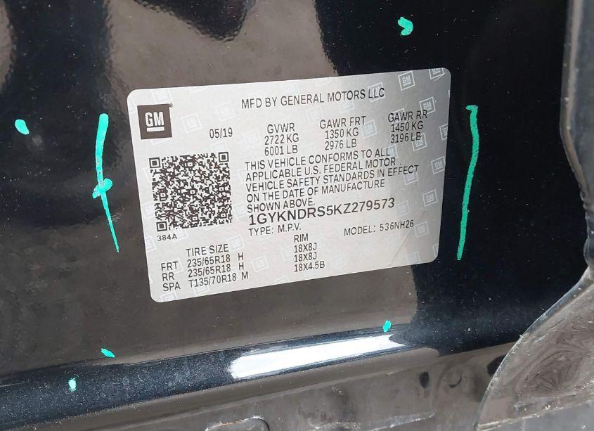 Photo 9 of 2019 Cadillac Xt5 LUXURY (VIN 1GYKNDRS5KZ279573)