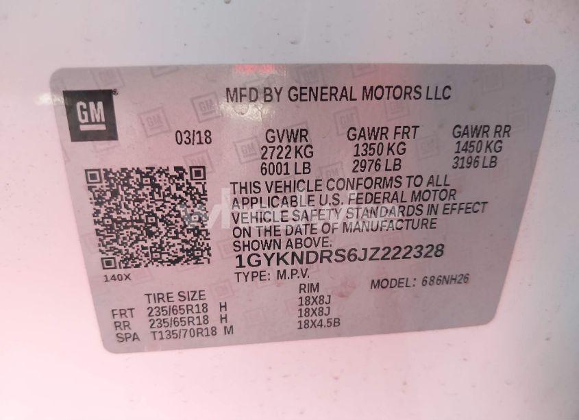 Photo 9 of 2018 Cadillac Xt5 LUXURY (VIN 1GYKNDRS6JZ222328)