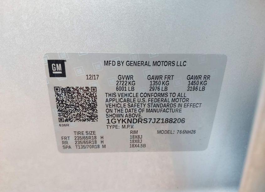 Photo 9 of 2018 Cadillac Xt5 LUXURY (VIN 1GYKNDRS7JZ188206)