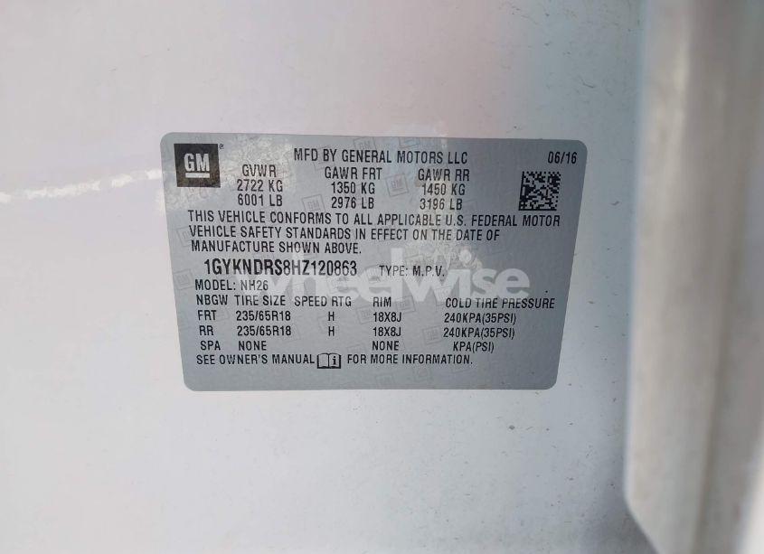 Photo 9 of 2017 Cadillac Xt5 LUXURY (VIN 1GYKNDRS8HZ120863)