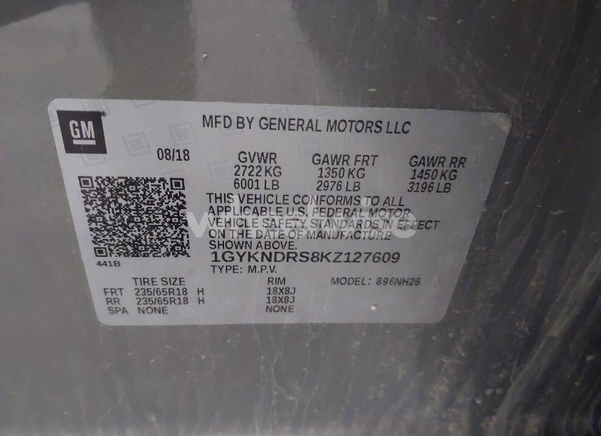 Photo 9 of 2019 Cadillac Xt5 LUXURY (VIN 1GYKNDRS8KZ127609)