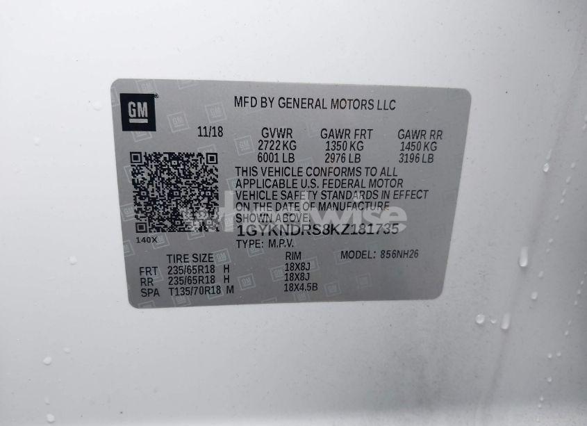 Photo 9 of 2019 Cadillac Xt5 LUXURY (VIN 1GYKNDRS8KZ181735)