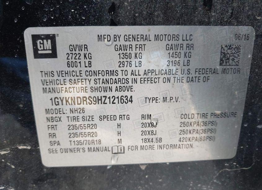 Photo 9 of 2017 Cadillac Xt5 LUXURY (VIN 1GYKNDRS9HZ121634)