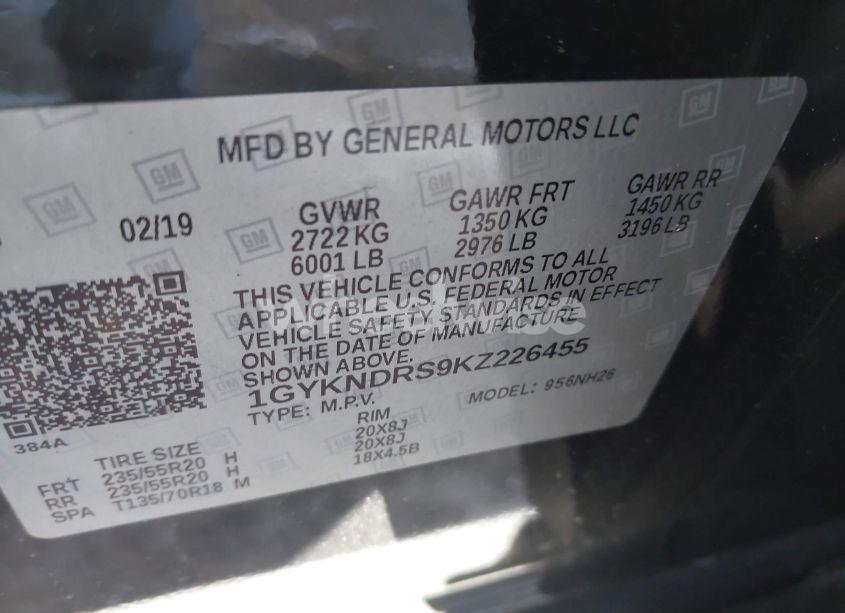 Photo 9 of 2019 Cadillac Xt5 LUXURY (VIN 1GYKNDRS9KZ226455)