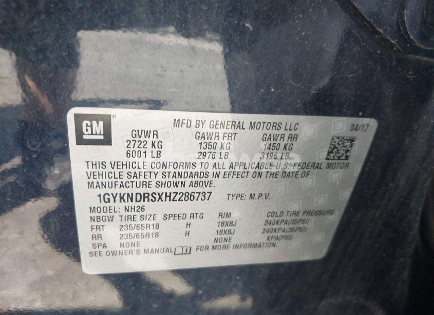 Photo 9 of 2017 Cadillac Xt5 LUXURY (VIN 1GYKNDRSXHZ286737)