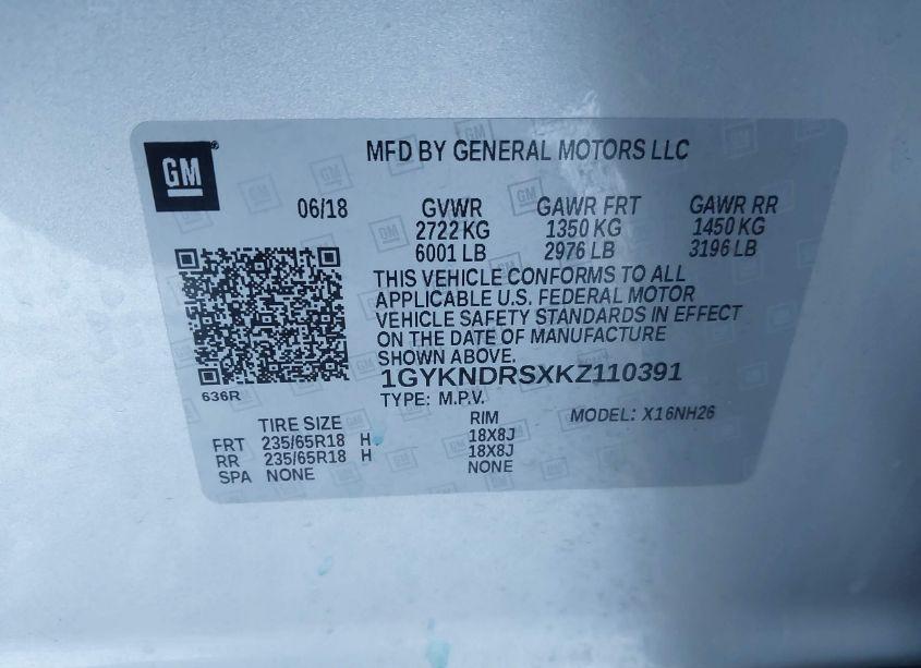 Photo 9 of 2019 Cadillac Xt5 LUXURY (VIN 1GYKNDRSXKZ110391)