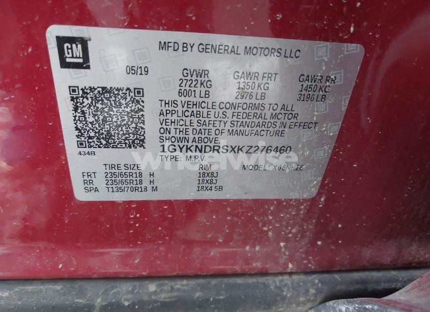 Photo 9 of 2019 Cadillac Xt5 LUXURY (VIN 1GYKNDRSXKZ276460)