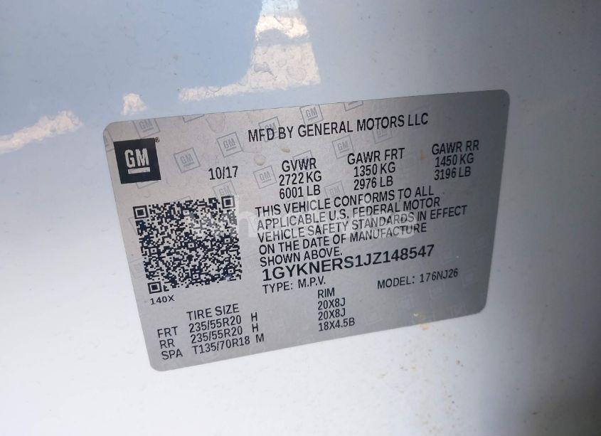 Photo 9 of 2018 Cadillac Xt5 PREMIUM LUXURY (VIN 1GYKNERS1JZ148547)