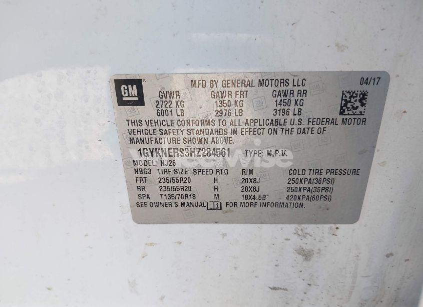 Photo 9 of 2017 Cadillac Xt5 PREMIUM LUXURY (VIN 1GYKNERS3HZ284561)