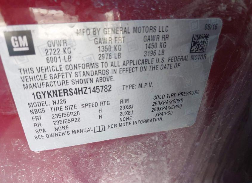 Photo 9 of 2017 Cadillac Xt5 PREMIUM LUXURY (VIN 1GYKNERS4HZ145782)