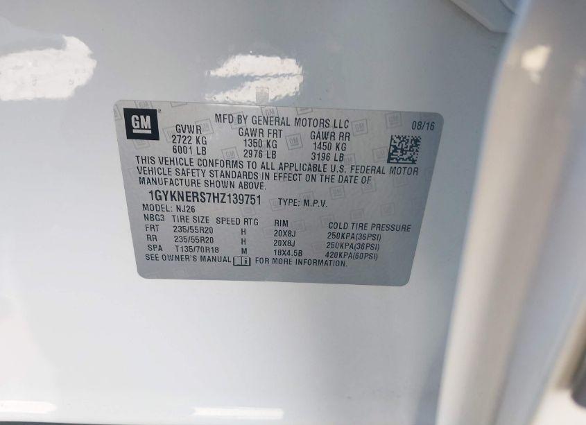 Photo 9 of 2017 Cadillac Xt5 PREMIUM LUXURY (VIN 1GYKNERS7HZ139751)