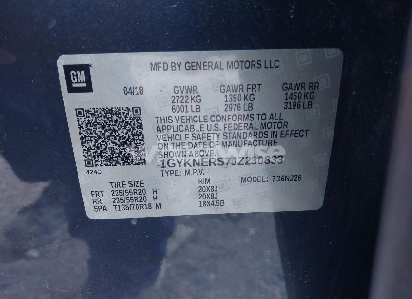 Photo 9 of 2018 Cadillac Xt5 PREMIUM LUXURY (VIN 1GYKNERS7JZ230833)