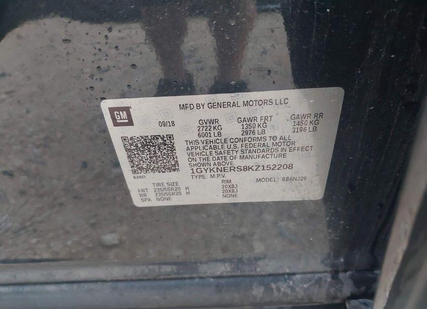 Photo 9 of 2019 Cadillac Xt5 PREMIUM LUXURY (VIN 1GYKNERS8KZ152208)