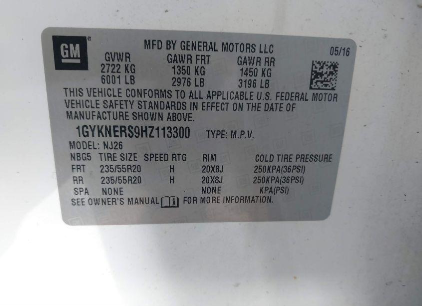 Photo 9 of 2017 Cadillac Xt5 PREMIUM LUXURY (VIN 1GYKNERS9HZ113300)