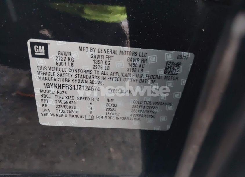 Photo 9 of 2018 Cadillac Xt5 PREMIUM LUXURY (VIN 1GYKNFRS1JZ124674)