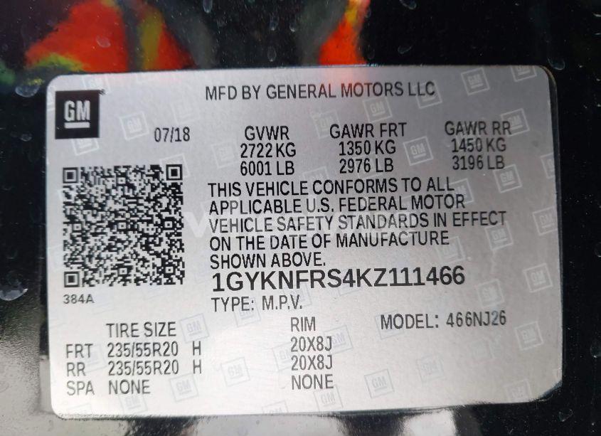 Photo 9 of 2019 Cadillac Xt5 PREMIUM LUXURY (VIN 1GYKNFRS4KZ111466)