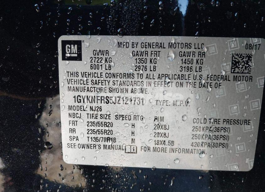 Photo 9 of 2018 Cadillac Xt5 PREMIUM LUXURY (VIN 1GYKNFRS5JZ121731)