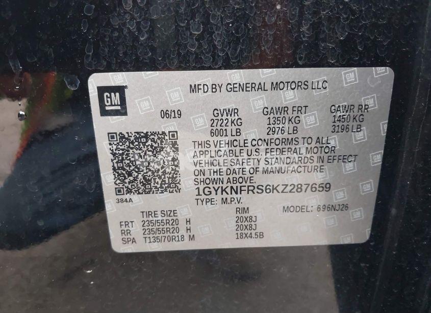 Photo 9 of 2019 Cadillac Xt5 PREMIUM LUXURY (VIN 1GYKNFRS6KZ287659)