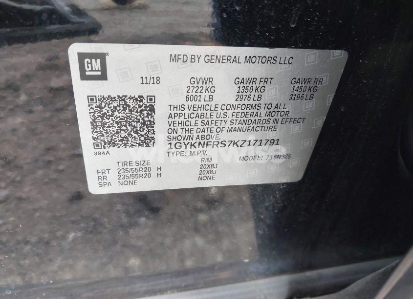 Photo 9 of 2019 Cadillac Xt5 PREMIUM LUXURY (VIN 1GYKNFRS7KZ171791)