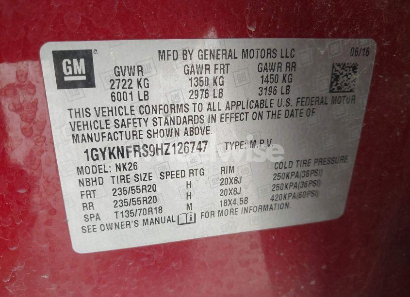 Photo 9 of 2017 Cadillac Xt5 PLATINUM (VIN 1GYKNFRS9HZ126747)