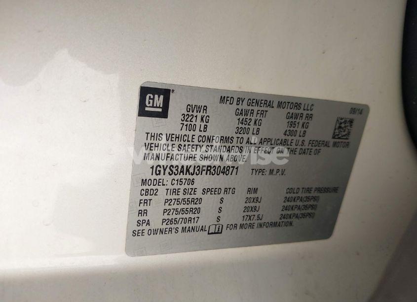 Photo 9 of 2015 Cadillac Escalade STANDARD (VIN 1GYS3AKJ3FR304871)