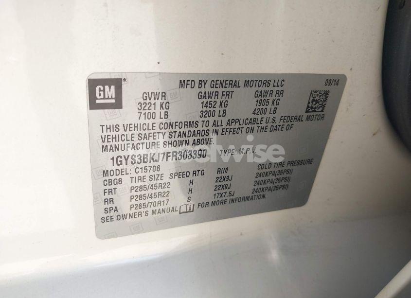 Photo 9 of 2015 Cadillac Escalade LUXURY (VIN 1GYS3BKJ7FR303390)