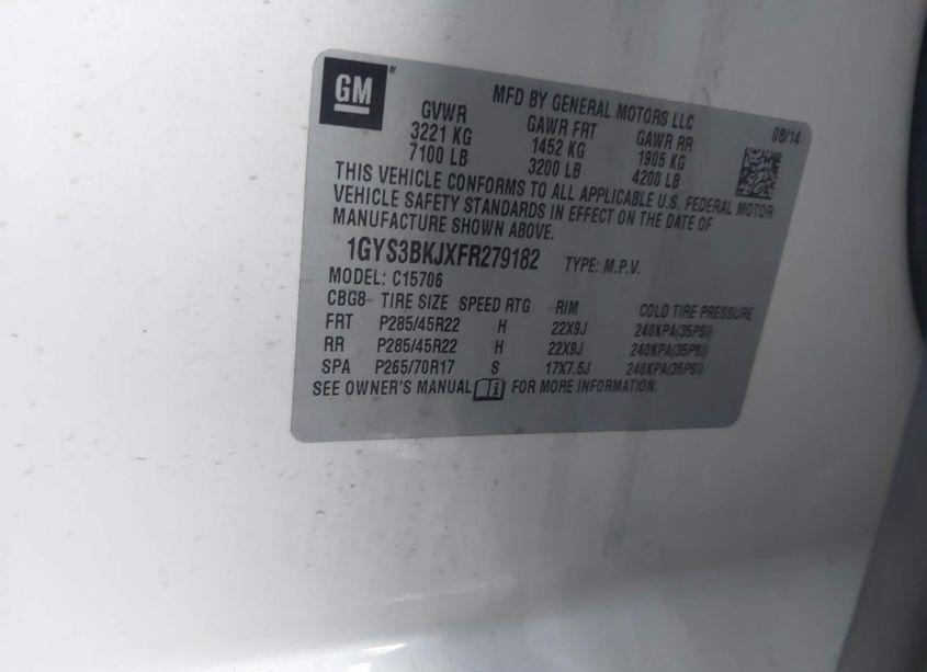 Photo 9 of 2015 Cadillac Escalade LUXURY (VIN 1GYS3BKJXFR279182)