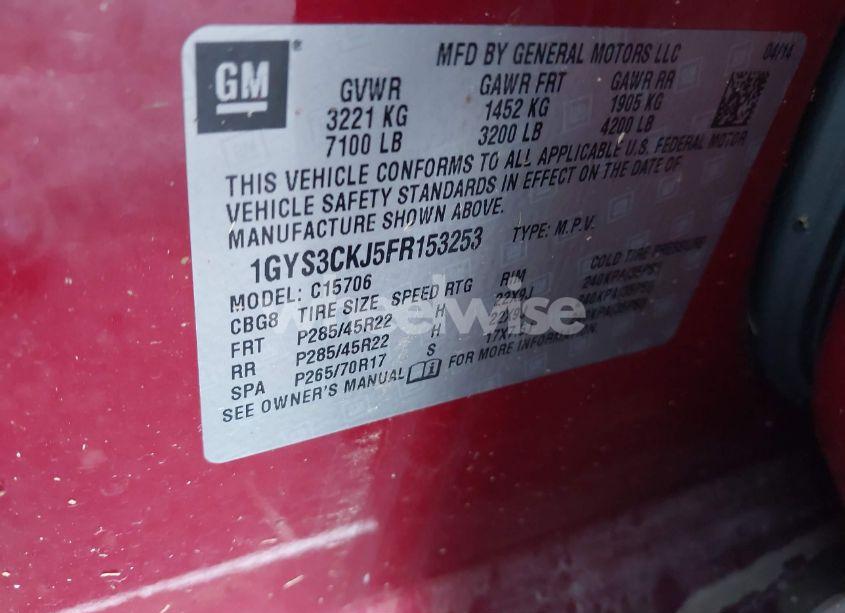 Photo 9 of 2015 Cadillac Escalade PREMIUM (VIN 1GYS3CKJ5FR153253)