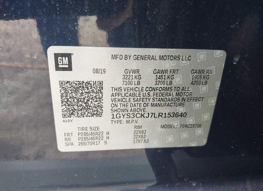 Photo 9 of 2020 Cadillac Escalade 2WD PREMIUM LUXURY (VIN 1GYS3CKJ7LR153640)