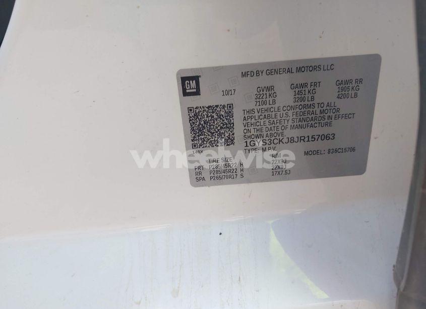 Photo 9 of 2018 Cadillac Escalade PREMIUM LUXURY (VIN 1GYS3CKJ8JR157063)