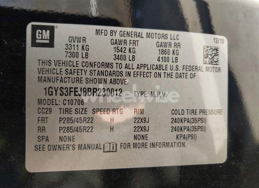 Photo 9 of 2011 Cadillac Escalade HYBRID PLATINUM EDITION (VIN 1GYS3FEJ8BR230012)