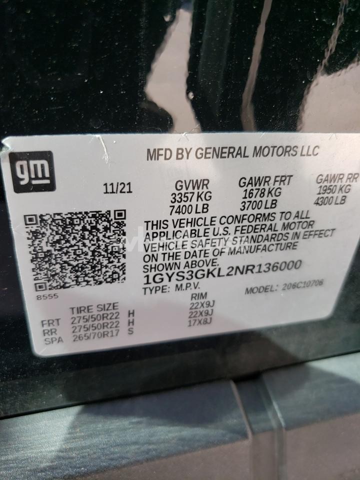 Photo 13 of 2022 CADILLAC ESCALADE SPORT PLATINUM (VIN 1GYS3GKL2NR136000)