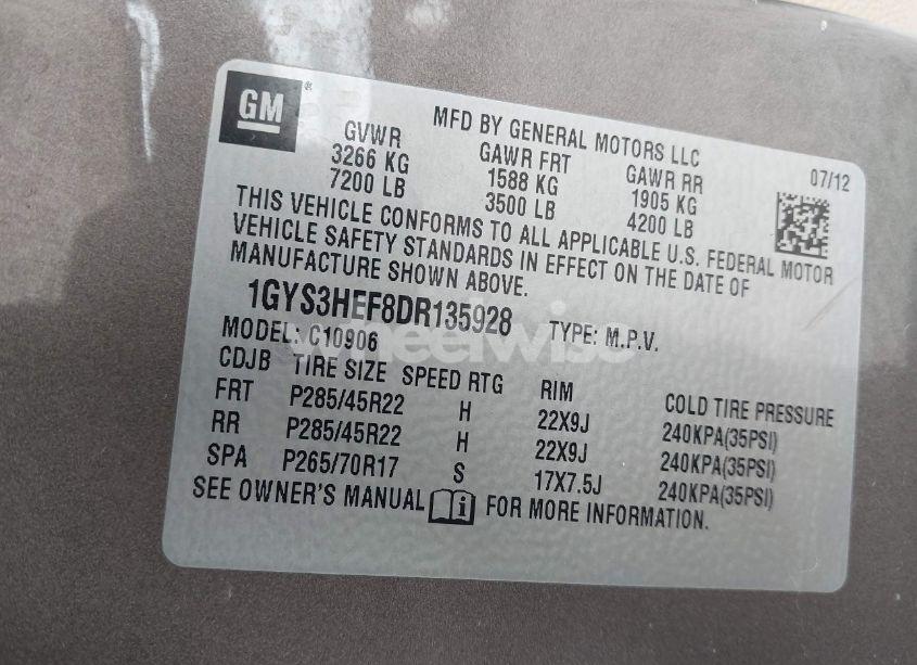 Photo 9 of 2013 Cadillac Escalade ESV LUXURY (VIN 1GYS3HEF8DR135928)