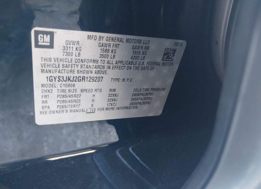 Photo 9 of 2016 Cadillac Escalade ESV PREMIUM COLLECTION (VIN 1GYS3JKJ2GR129207)