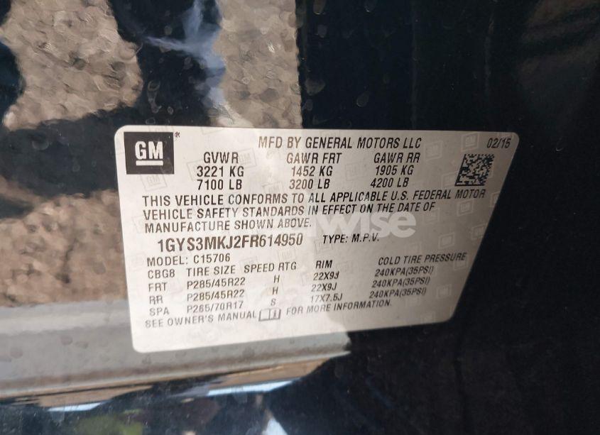 Photo 9 of 2015 Cadillac Escalade LUXURY (VIN 1GYS3MKJ2FR614950)